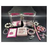 Bombay Mirrored Jewelry Box, Barbie Watch &