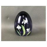 Fenton Glass Egg Paperweight, Periwinkle And