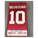 Signed Alex Delvecchio Red Wings Banner