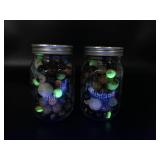 Vtg Glowing Manganese, Cadmium & Luster Marbles