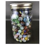 Vintage Collector's Marbles Mason Jar