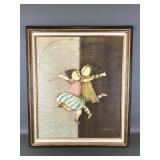 Vintage Joyce Roybal Whimsical Girls Jumping Rope