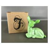 Fenton Green Chameleon Fawn Figurine