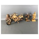 Hungarian Hand Carved Bottle, Handcarved Cycle