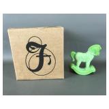 Fenton Chameleon Glass Hobby Horse Figure W/box