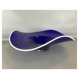 Vintage Mcm Cobalt Art Glass Bowl