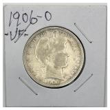 1906-o Barber Half Dollar 90% Silver Coin