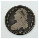 1833 50c Capped Bust Silver Half Dollar