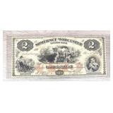 1862 $2 Somerset & Worcester Savings Bank Note