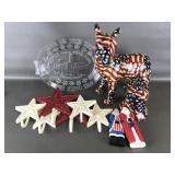Cast Iron Star Jacket Hooks, Decoupage Donkey
