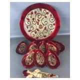 Murano Glass Style Teardrop Snack/ Serving Trays