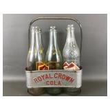 Vintage Royal Crown Glass Cola Bottles And Metal