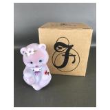 Glowing Fenton Raspberry Bear Figurine W/box