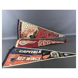 Vtg Detroit Red Wings Felt Banners