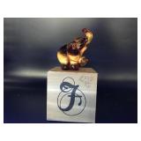 Glowing Fenton Cadmium Elephant Fig. W/ Box