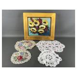 Gilt Frame Signed Floral Painting & More