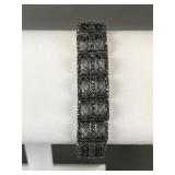 Vtg Sterling Silver & Marcasite Bracelet