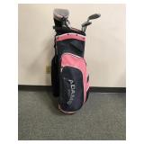 Adams Pink Golf Caddy & Clubs