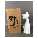 Fenton White Satin Alley Cat Figurine