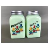 Vintage Jadite Tulip Roman Arch Salt & Peppers
