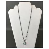 Sterling Silver & Blue Gemstone Pendant Necklace