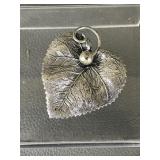Sterling Silver Leaf Brooch