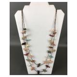 Vtg Zuni Native American Carved Fetish Necklace