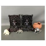 Armadillo Planter, Figurines & Monkey Bookends