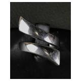 Vintage Sterling Silver Modernist Bypass Ring