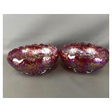Vtg Carnival Glass Good Luck Bowls