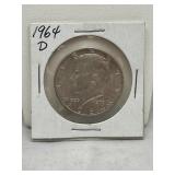 1964d 90% Silver Kennedy Half Dollar