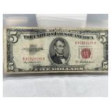 Red Seal 1953 $5 Us Note