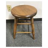 Vintage Wooden Country Stool W Spindle Legs