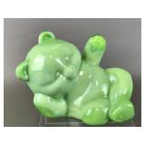 Fenton Chameleon Green Reclining Bear Art Glass