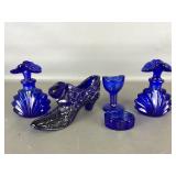 Cobalt Blue Vintage Eyewasher, Salt Cellar & More