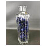 Vintage Royal Blue Marbles In Vtg Decanter