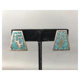 Sterling Silver & Turquoise Southwest Clipearrings