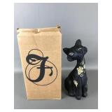 Fenton Black Satin Alley Cat Figurine