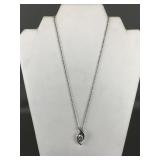 Sterling Silver Curved Eye Penant Necklace