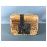 Antique Worm Wood Trinket Box