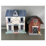 Vintage Handmade Folkart Wooden Birdhouses