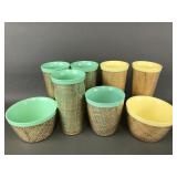 Vtg Raffiaware Thermal Cups + More
