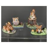 Vtg Pottery Basil Matthews Woodland Animal Figures