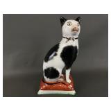 Vintage Staffordshire Inspired Ceramic Cat Figure