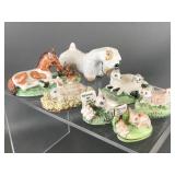 Vtg Hand-sculpted Basil Matthews Farm Figurines