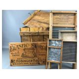 Elastic Startch Vtg Wooden Sign & More