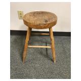Vtg Wooden Primitive Workshop Stool