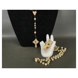 Antique Hand Carved Bone? Optical Viewer Rosaries