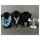 Silver & Turquoise Tone Paparazzi Costume Jewelry