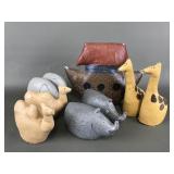 Painted Canvas Vintage Noah's Ark Set